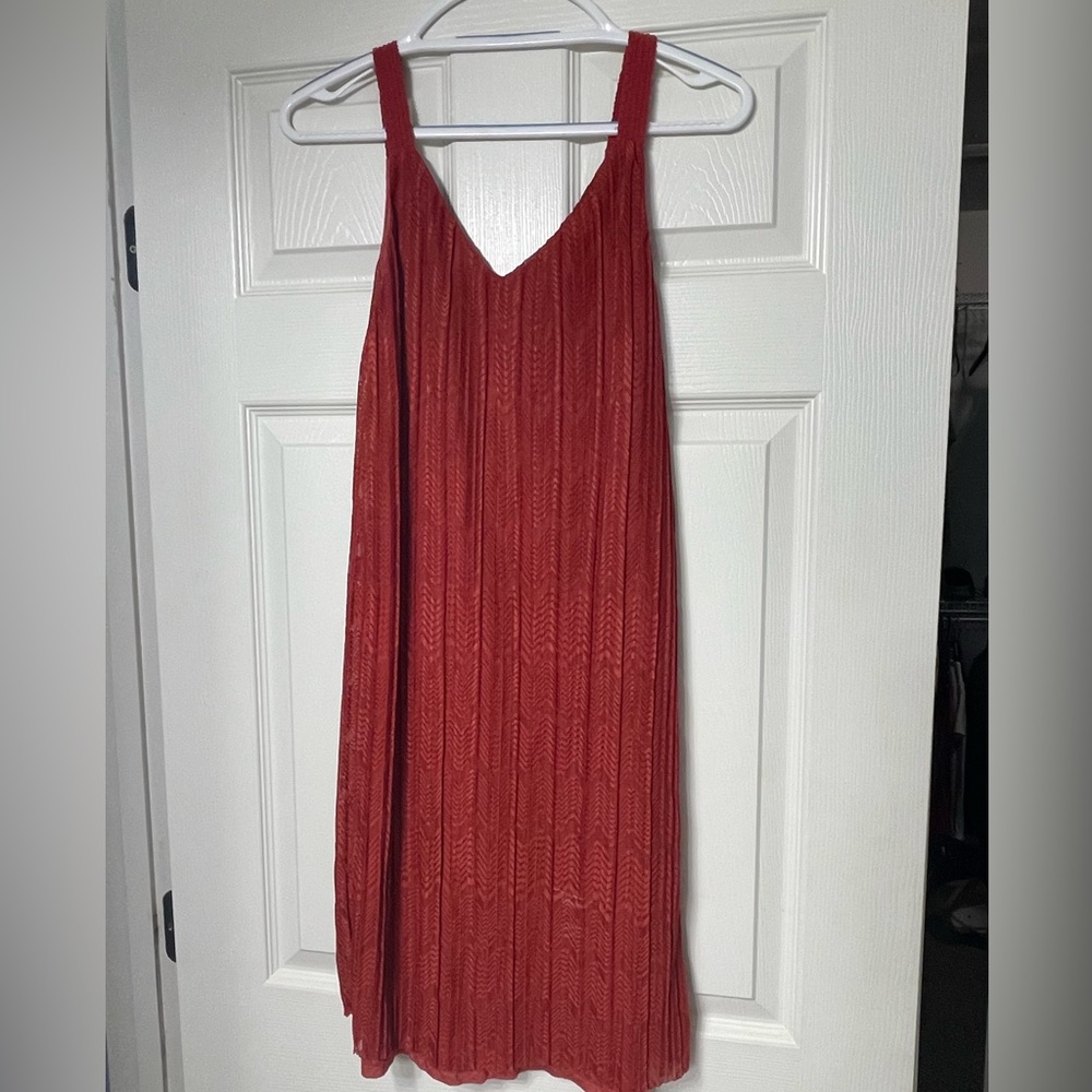 NWT Anthropologie Prespa Pleated Dress orange